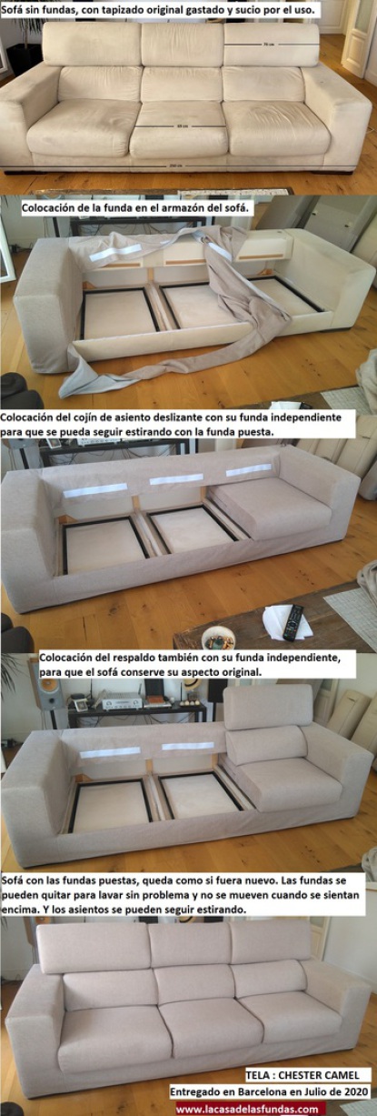 Funda de sofá a medida con asientos deslizantes LA CASA DE LAS FUNDAS 2024